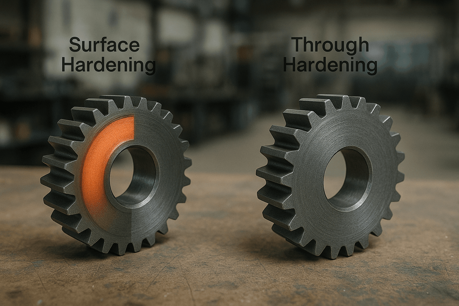 Induction hardening with polymer and water quenching